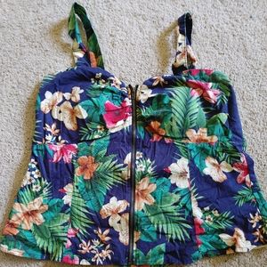 Tropical print top